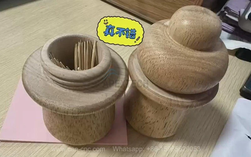 wooden caps threading drilling lathe (5)